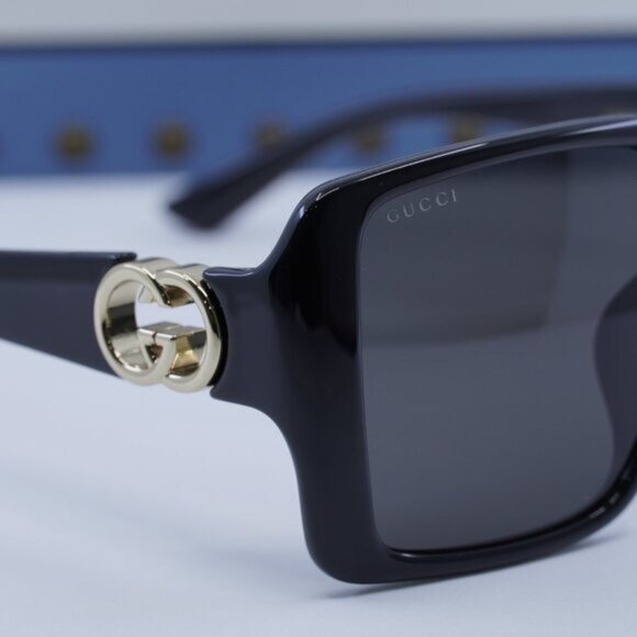 Gucci GG1692SA 001 Square Sunglasses - Black/Grey main image 5